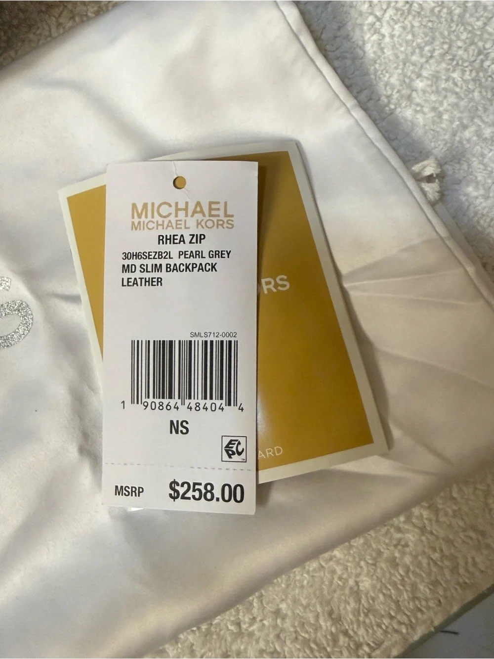 NWT Michael Kors Medium Slim Leather Backpack